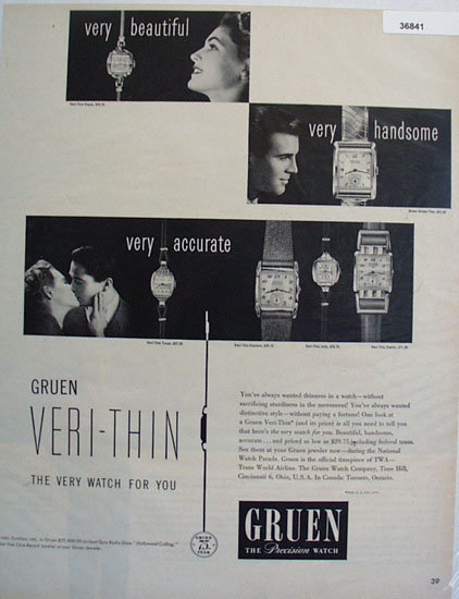 Gruen Veri Thin Watch 1949 Ad