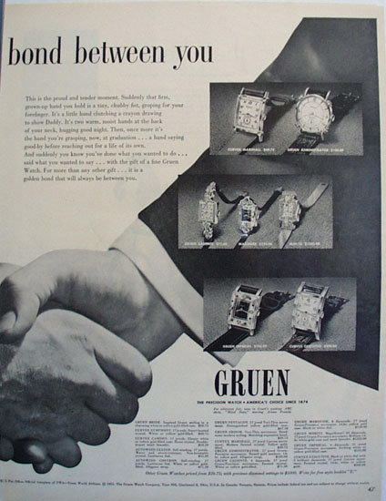 Gruen Precision Watch 1951 Ad