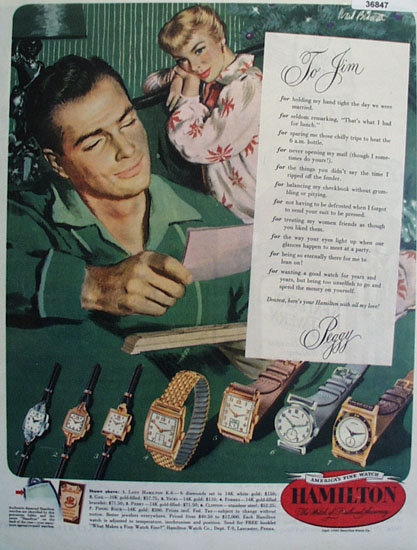 Hamilton Watch 1950 Ad
