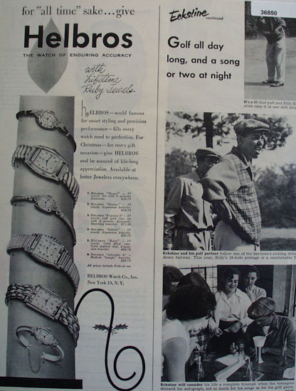 Helbros Watch Billy Eckstine 1951 Ad
