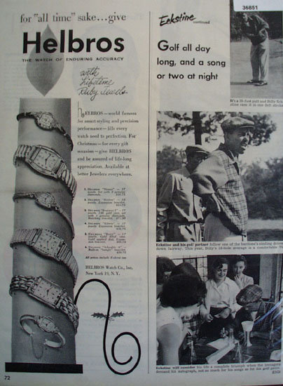 Helbros Watch Billy Eckstine 1951 Ad
