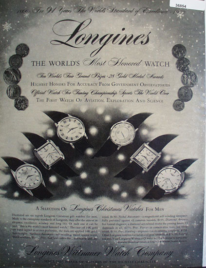 Longines Wittnauer Watch Co. 1957 Ad