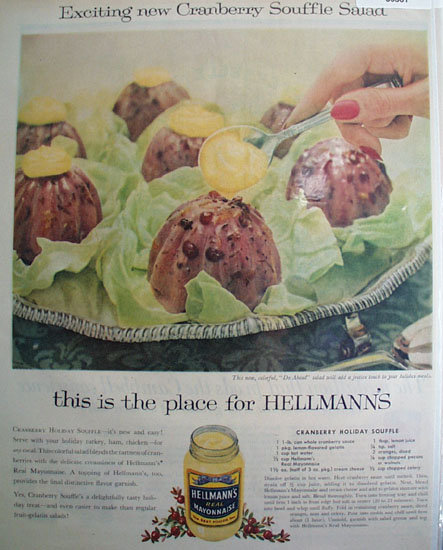 Hellmanns Mayonnaise Do Ahead Souffle 1957 Ad