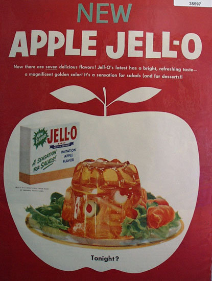 New Apple Jell-O 1955 Ad