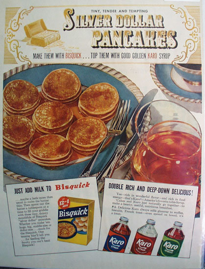 Karo Syrup And Bisquick 1952 Ad