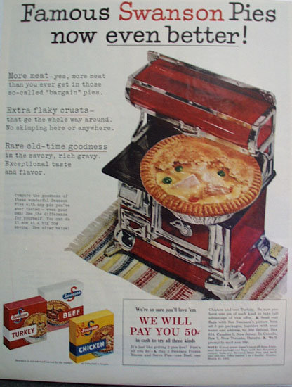 Swanson Frozen Pies 1956 Ad