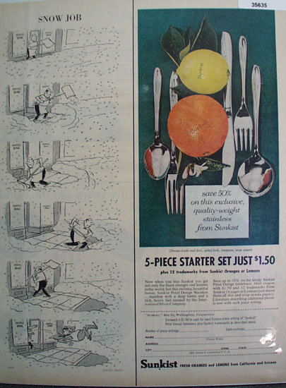 Sunkist Oranges and Lemons 1958 Ad