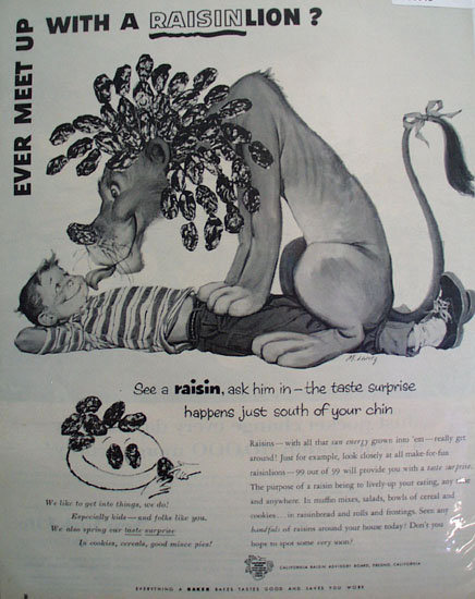 California Raisin Advisory Board 1957 Ad