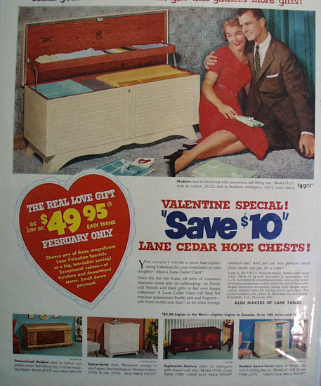 Lane Cedar Hope Chests 1955 Ad