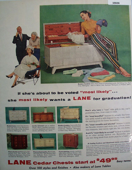 Lane Cedar Chest Graduation Gift 1956 Ad