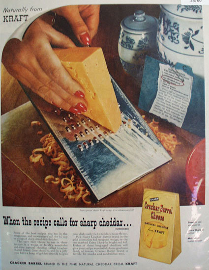 Kraft Cracker Barrel Cheese 1957 Ad