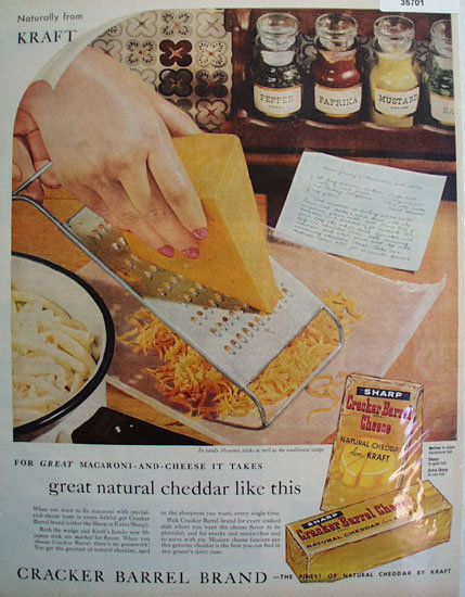 Kraft Cracker Barrel Cheese 1959 Ad