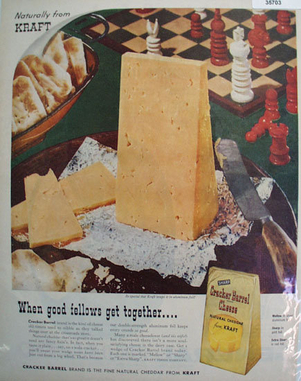 Naturally from Kraft Cracker Barrel Cheese 1957 Ad