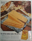 Kraft Sharp Cracker Barrel Cheese 1957 Ad