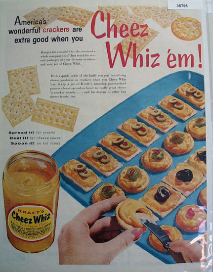 Krafts Cheese Whiz Spread 1958 Ad