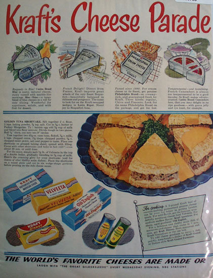 Krafts Cheese Lenten Menus 1952 Ad