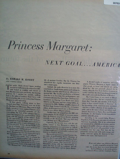 Princess Margaret 1956 Article