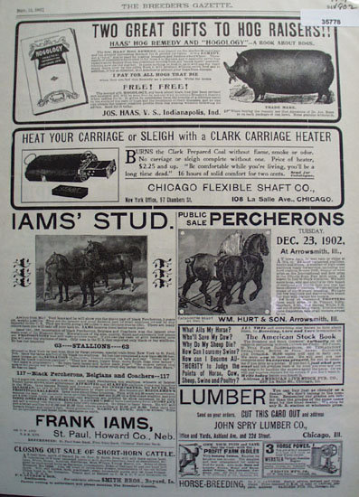 Horses And Farm Products 1902 Ad