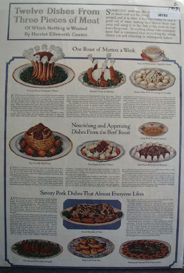Twelve Dishes From Three Pieces Of Meat 1918 Article