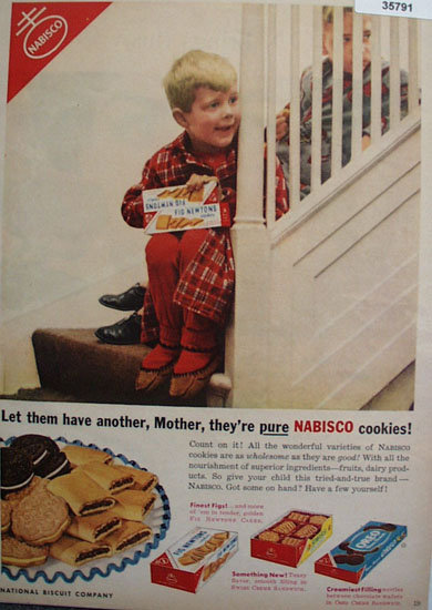 Nabisco Fig Newton Swiss And Oreo Cookies 1953 Ad