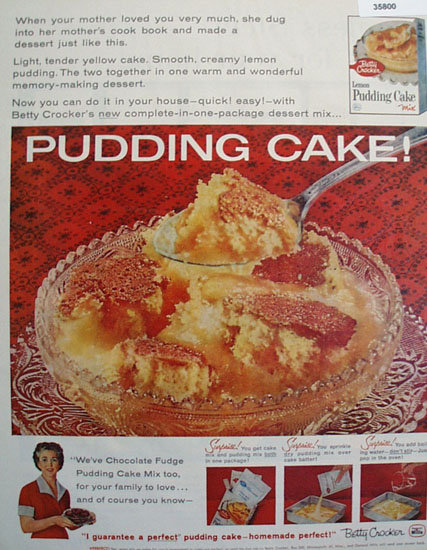 Betty Crocker Lemon Pudding Cake Mix 1959 Ad