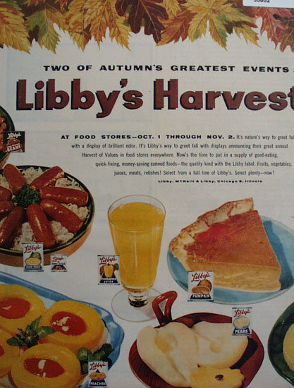 Libbys 100 Famous Foods 1957 Ad