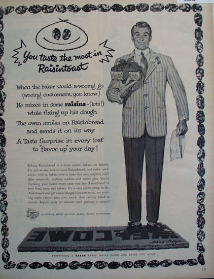 California Raisin Advisory Board 1958 Ad