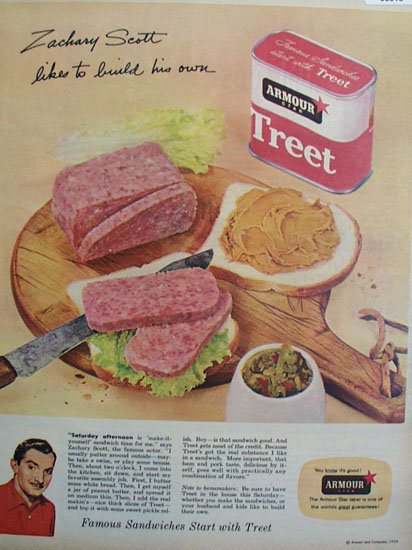 Armour Star Treet Zachary Scott 1956 Ad
