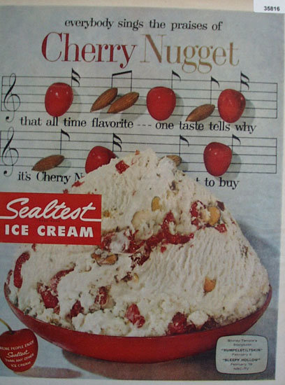 Sealtest Ice Cream Cherry Nugget 1958 Ad.