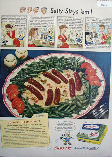 Birds Eye Quick Frozen Green Beans 1949 Ad