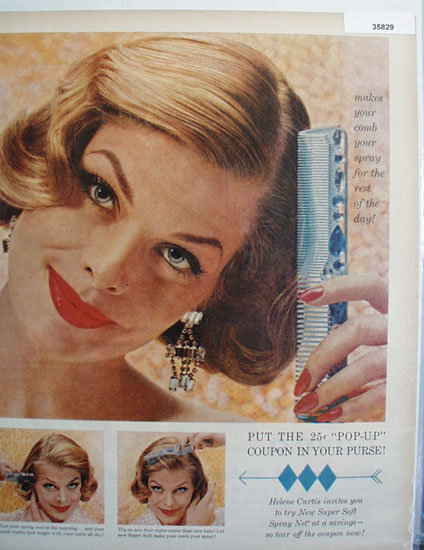 Helene Curtis Spray Net 1958 Ad