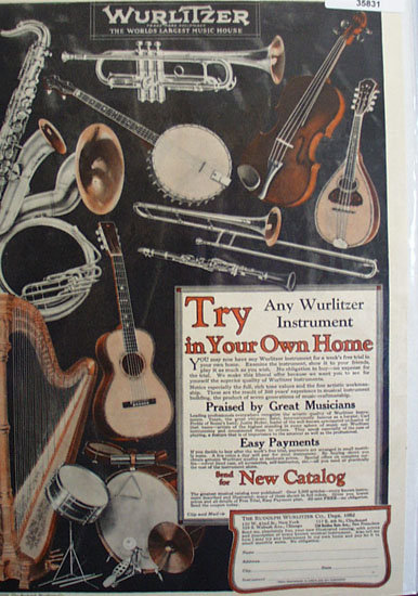 Wurlitzer Music House 1926 Ad.