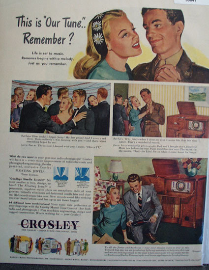 Crosley Radio and Phonograph 1945 Ad