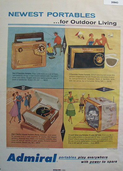 Admiral Radio Portable Phonograph T V 1957 Ad
