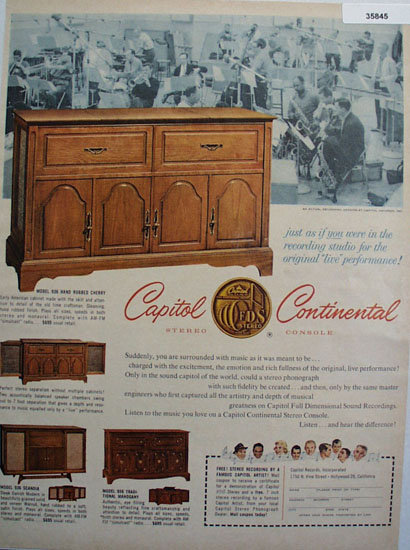Capitol Continental Stereo Console 1961 Ad
