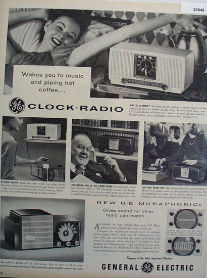 General Electric Clock Radio 1955 Ad