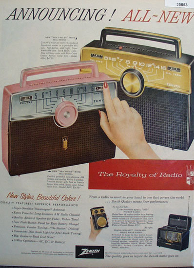 Zenith Royalty of Radio 1957 Ad