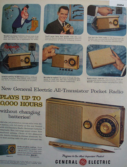 General Electric Transistor Pocket Radio 1957 Ad