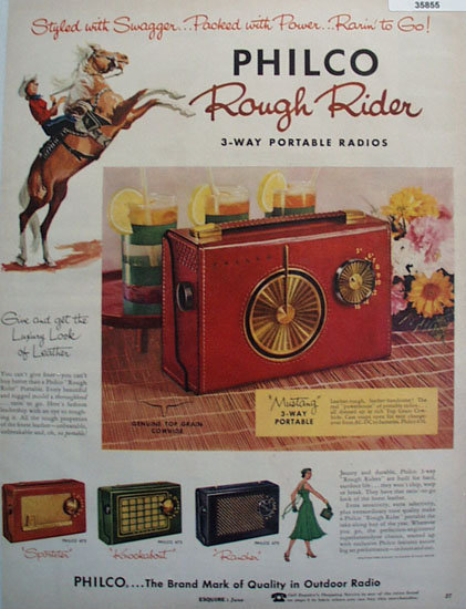 Philco Rough Rider Portable Radio 1956 Ad