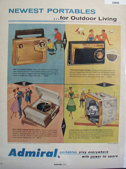 Admiral Newest Portable Radios 1957 Ad