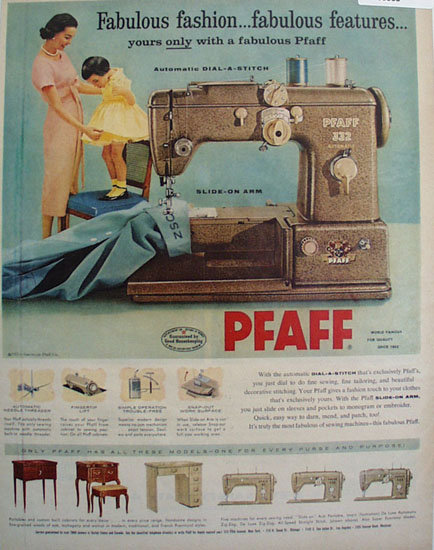 Pfaff Automatic Sewing Machine 1957 Ad