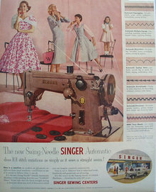 Singer Swing Needle Sewing Machine 1955 Ad