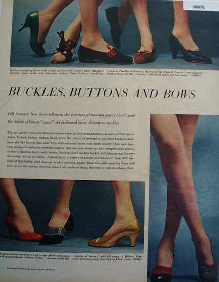 Buckles Buttons and Bows Shoes 1956 Ad