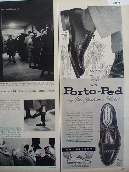 Portage Shoe Co. Porto Ped Shoes 1956 Ad