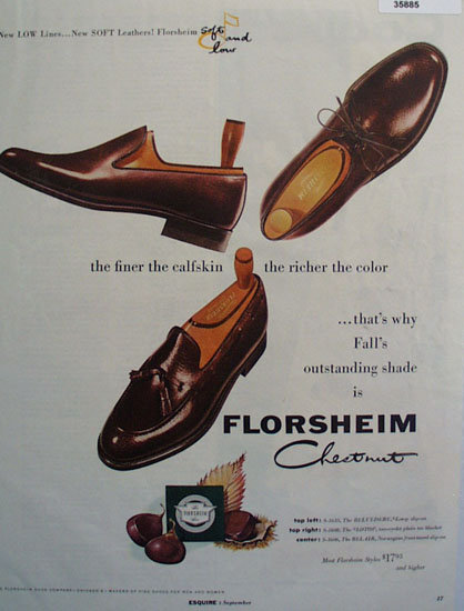 Florsheim Chestnut Shoe 1955 Ad