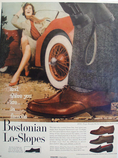 Bostonian Lo Slopes Shoes 1955 Ad