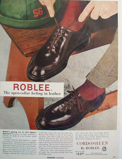 Cordosheen By Roblee Shoe 1955 Ad