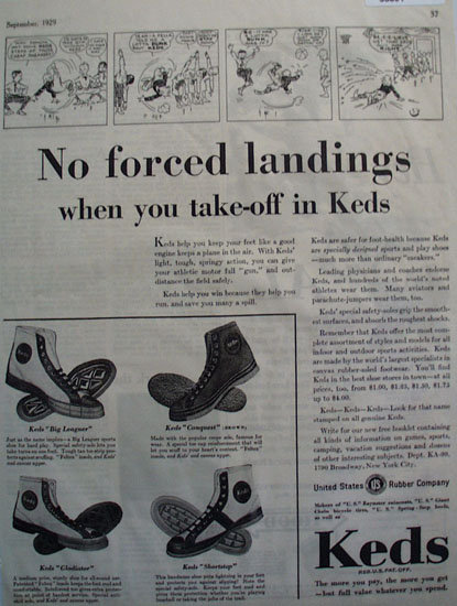U.S. Rubber Co. Keds Shoes 1929 Ad