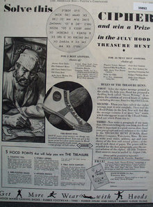 Hood Rubber Co. Cipher Shoe Contest 1931 Ad