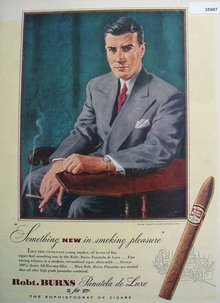 Robt. Burns Panatela De Luxe Cigars 1947 Ad